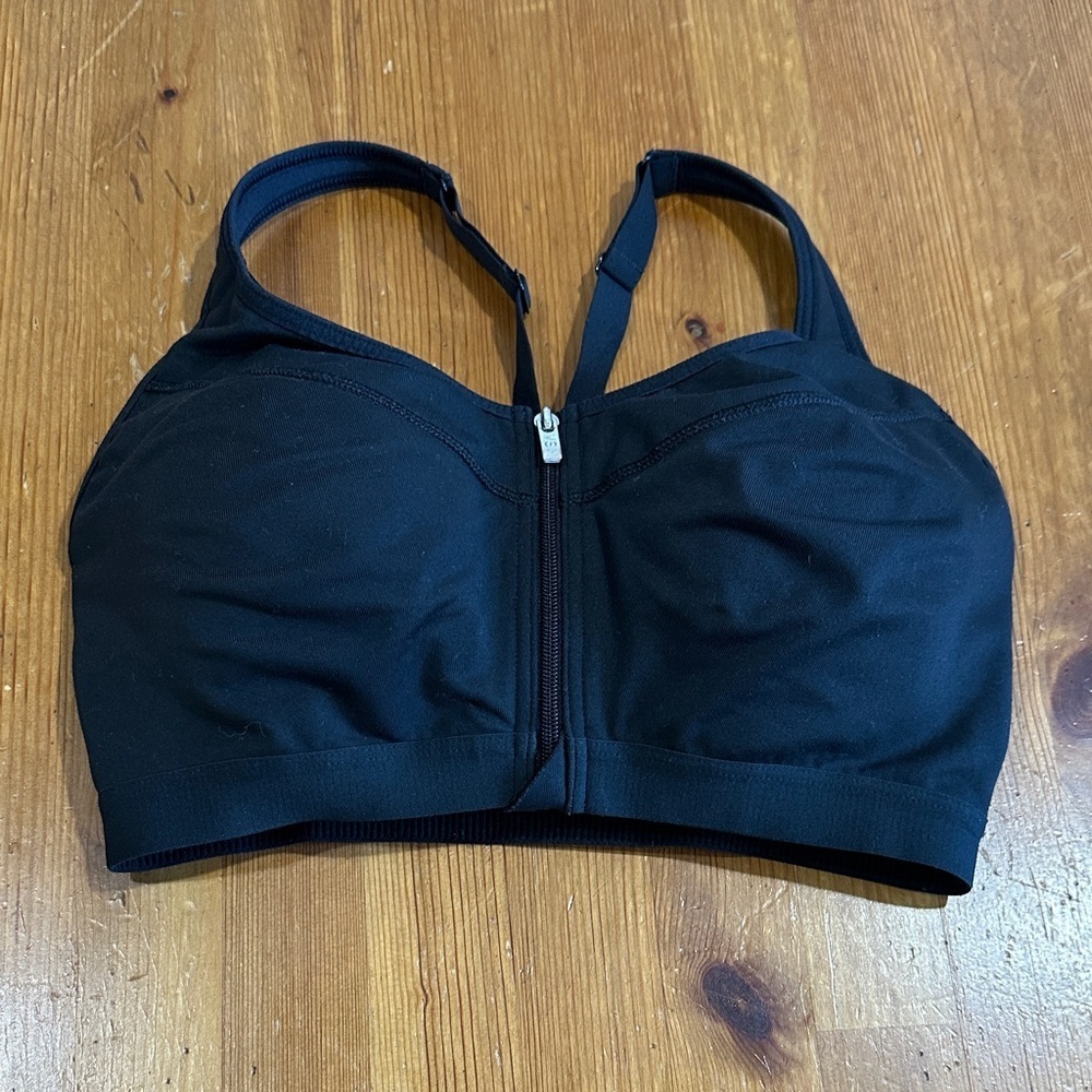 Victoria’s Secret VSX Black Zip-Front Crop Top